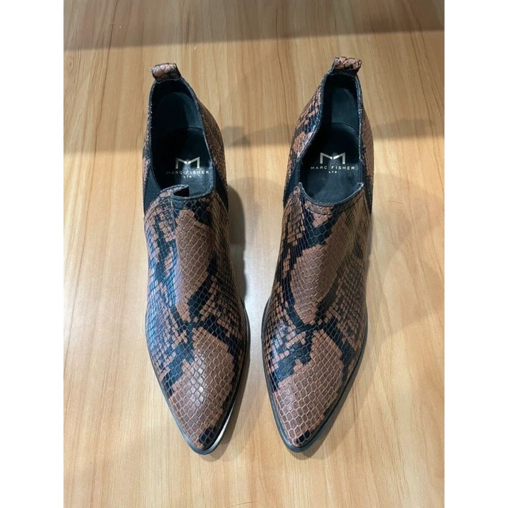 Marc Fisher Dalaran 2 Leather Snakeskin Western Booties - Size 6 1/2 M